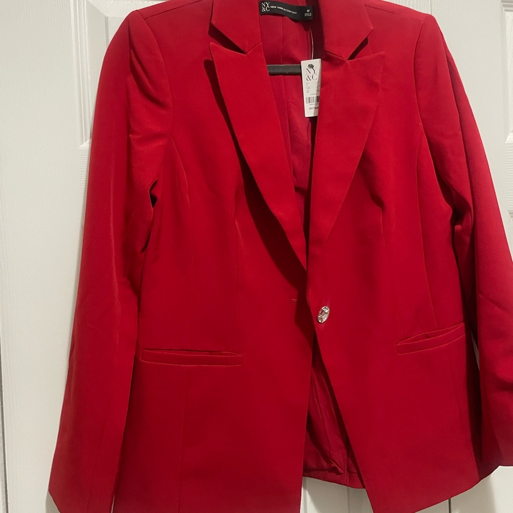 New York & Company red blazer